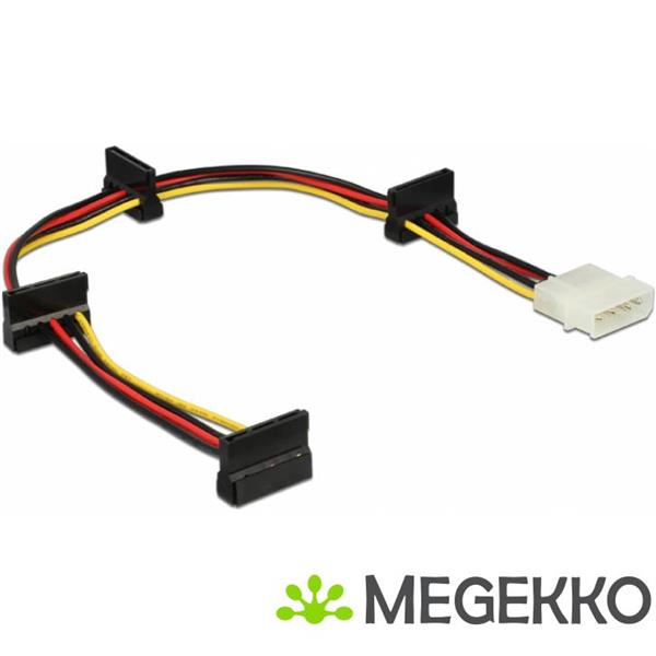 Grote foto delock 60142 kabel voeding molex 4 polige stekker 4 x sata 15 polige bus 40cm computers en software overige computers en software