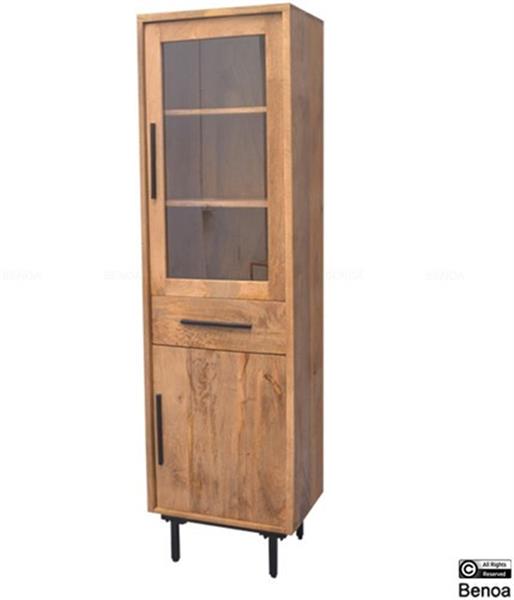 Grote foto vitrinekast jayden naturel vintage mangohout 55x40x190 cm leverbaar vanaf week 22 huis en inrichting eettafels