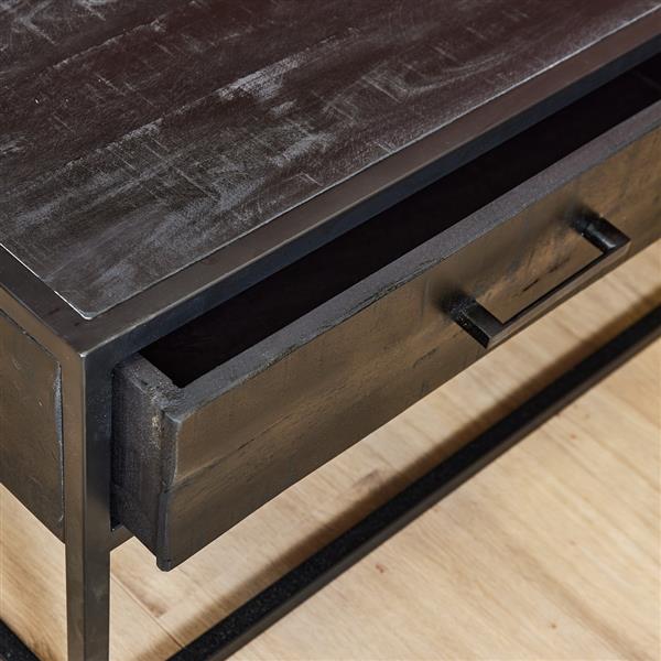 Grote foto dressoir denver black 210 cm zwart mangohout en staal huis en inrichting eettafels