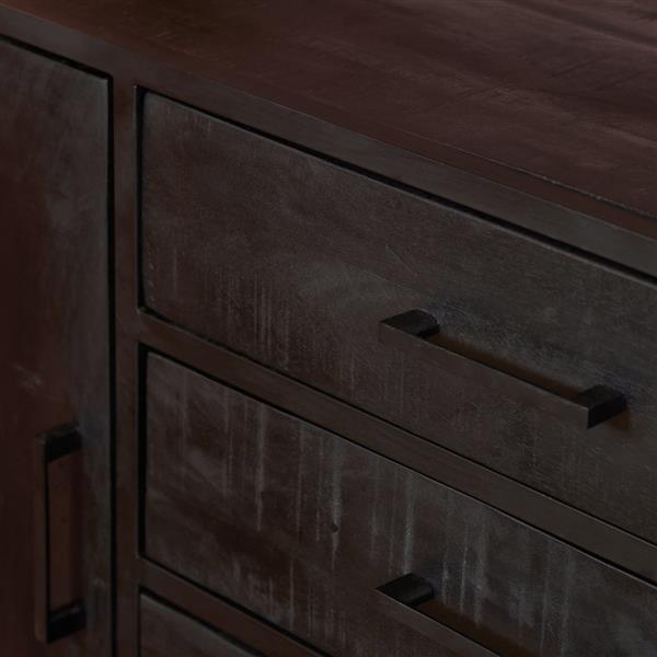 Grote foto dressoir denver black 165 cm zwart mangohout en staal huis en inrichting eettafels