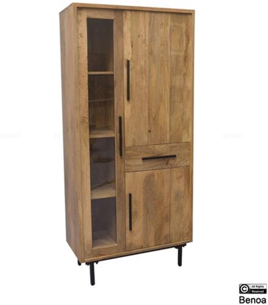 Grote foto opbergkast jayden naturel vintage mangohout 85x40x180 cm huis en inrichting eettafels