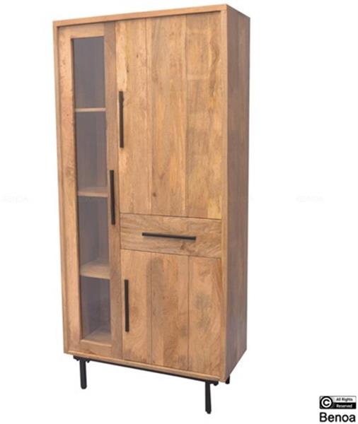 Grote foto opbergkast jayden naturel vintage mangohout 85x40x180 cm huis en inrichting eettafels