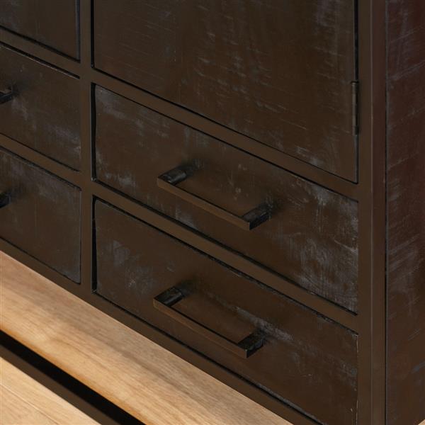 Grote foto kabinet denver black 90 cm zwart mangohout en staal huis en inrichting eettafels