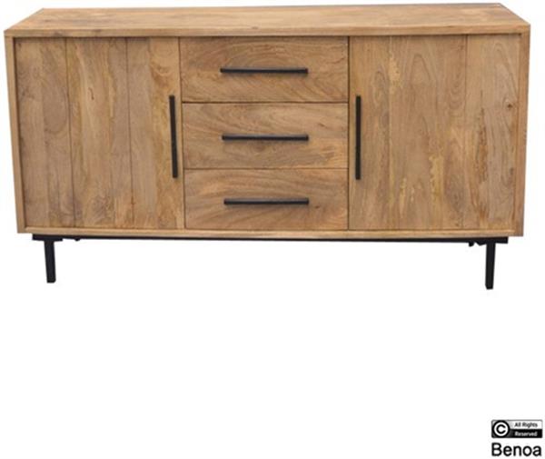 Grote foto dressoir jayden naturel vintage mangohout 155x40x80 cm huis en inrichting eettafels