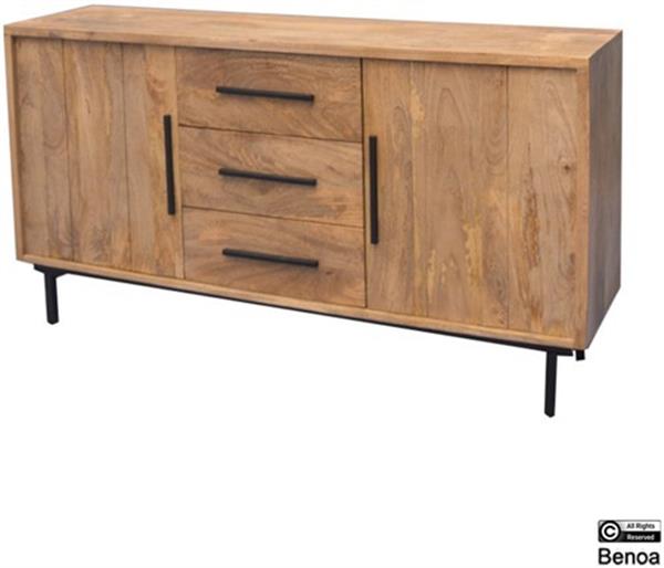 Grote foto dressoir jayden naturel vintage mangohout 155x40x80 cm huis en inrichting eettafels