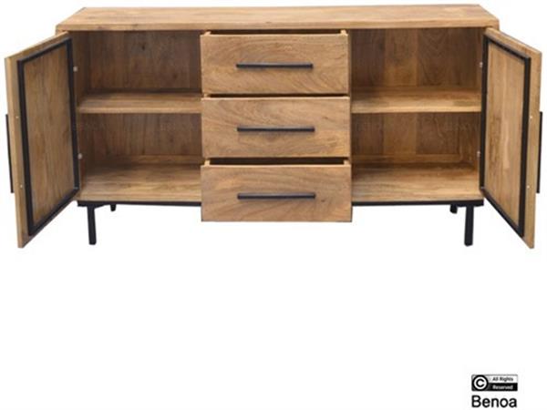 Grote foto dressoir jayden naturel vintage mangohout 155x40x80 cm huis en inrichting eettafels