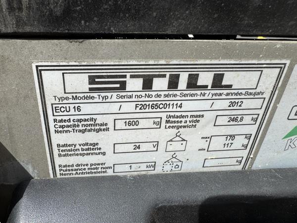 Grote foto vs 22192 elektrische palletwagen still ecu16 bj2012 doe het zelf en verbouw hefwerktuigen
