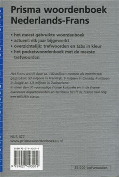 Grote foto prisma woordenboek nederlands frans pocket woordenboeken boeken woordenboeken