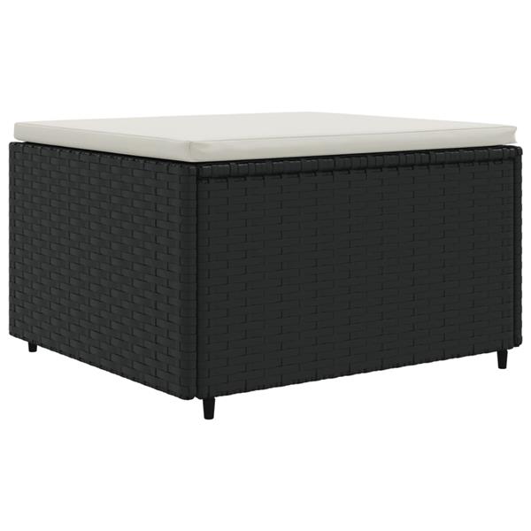 Grote foto vidaxl 4 delige loungeset met kussens poly rattan zwart tuin en terras tuinmeubelen