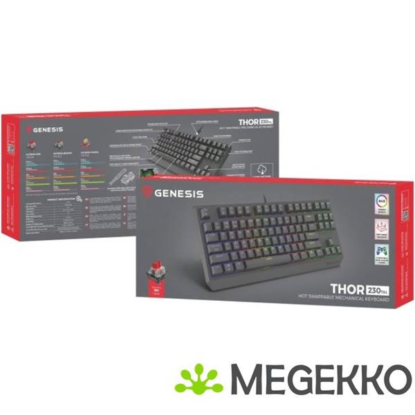 Grote foto genesis nkg 2077 thor 230 tkl rgb toetsenbord in zwart computers en software toetsenborden