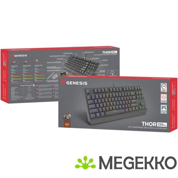 Grote foto genesis nkg 2079 thor 230 tkl rgb gaming toetsenbord in zwart computers en software toetsenborden