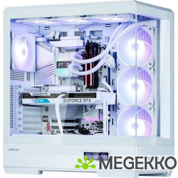 Grote foto zalman p50 ds white midi tower wit computers en software behuizingen en kasten