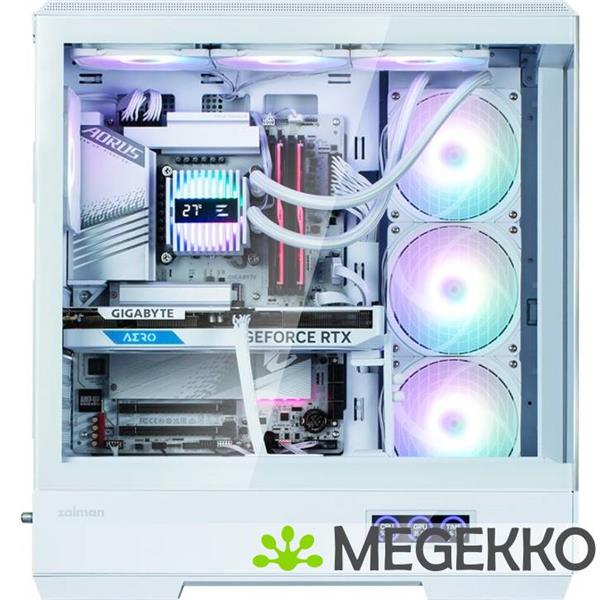 Grote foto zalman p50 ds white midi tower wit computers en software behuizingen en kasten