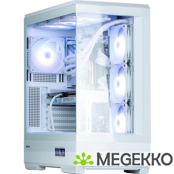 Grote foto zalman p50 ds white midi tower wit computers en software behuizingen en kasten