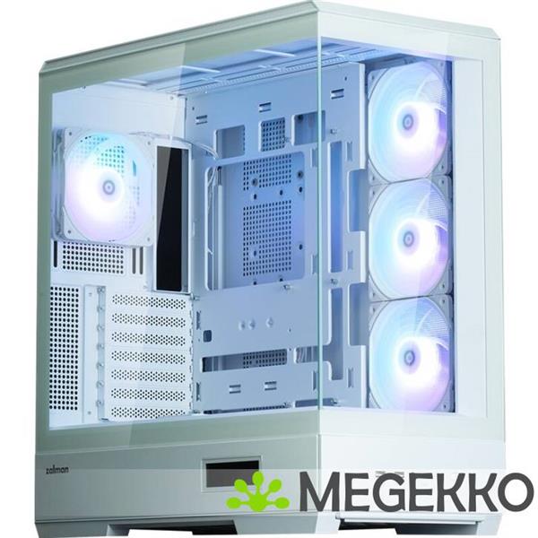 Grote foto zalman p50 ds white midi tower wit computers en software behuizingen en kasten