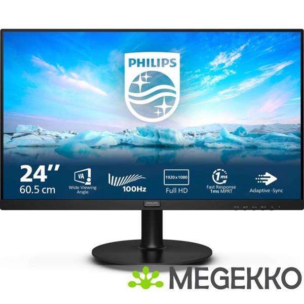 Grote foto philips v line 241v8lab 00 24 full hd 100hz va monitor computers en software overige computers en software
