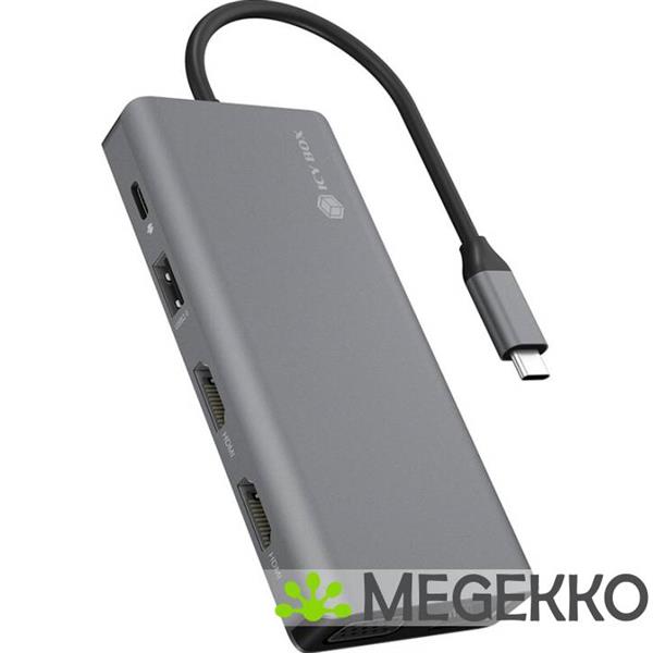 Grote foto icy box ib dk4070 cpd usb type c dockingstation 12 aansl. computers en software overige computers en software