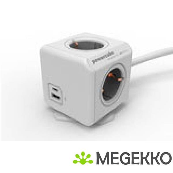 Grote foto allocacoc bn1030 powercube stekkerdoos usb a en usb c computers en software overige