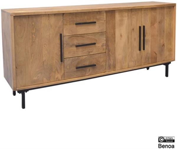 Grote foto dressoir jayden naturel vintage mangohout 180x40x80 cm huis en inrichting eettafels