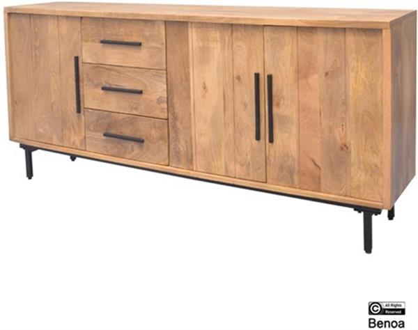 Grote foto dressoir jayden naturel vintage mangohout 180x40x80 cm huis en inrichting eettafels