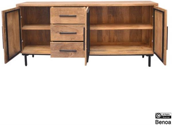 Grote foto dressoir jayden naturel vintage mangohout 180x40x80 cm huis en inrichting eettafels