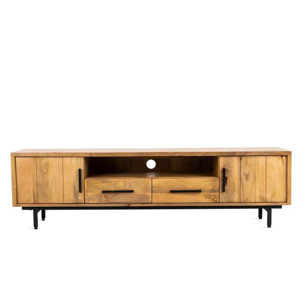Grote foto tv meubel jayden naturel vintage mangohout 180x40x50 cm huis en inrichting eettafels