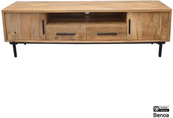 Grote foto tv meubel jayden naturel vintage mangohout 180x40x50 cm huis en inrichting eettafels
