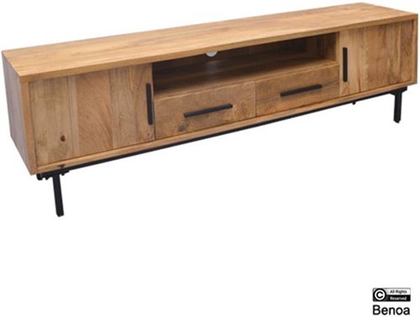 Grote foto tv meubel jayden naturel vintage mangohout 180x40x50 cm huis en inrichting eettafels