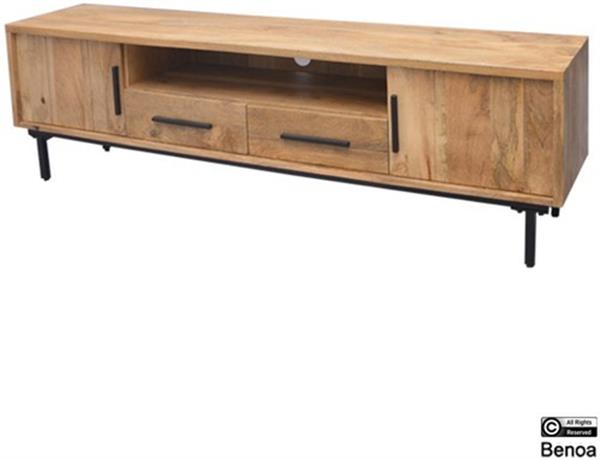 Grote foto tv meubel jayden naturel vintage mangohout 180x40x50 cm huis en inrichting eettafels