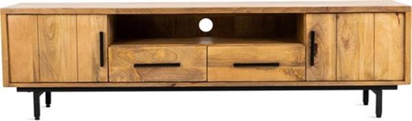 Grote foto tv meubel jayden naturel vintage mangohout 180x40x50 cm huis en inrichting eettafels