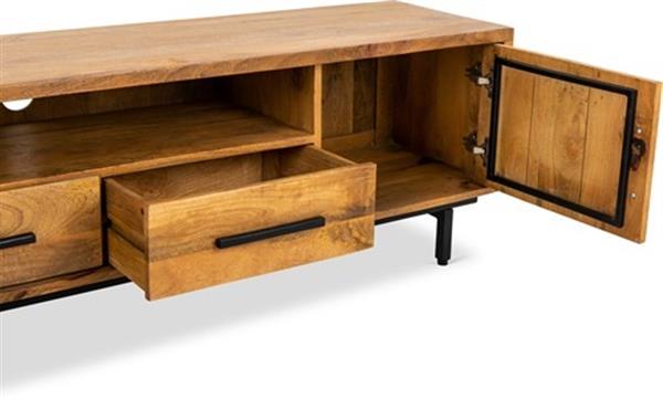 Grote foto tv meubel jayden naturel vintage mangohout 180x40x50 cm huis en inrichting eettafels