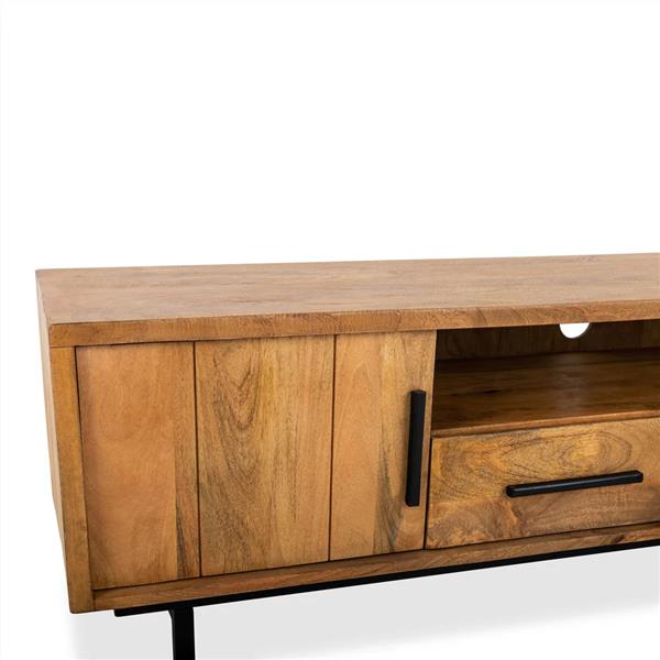 Grote foto tv meubel jayden naturel vintage mangohout 150x40x50 cm huis en inrichting eettafels