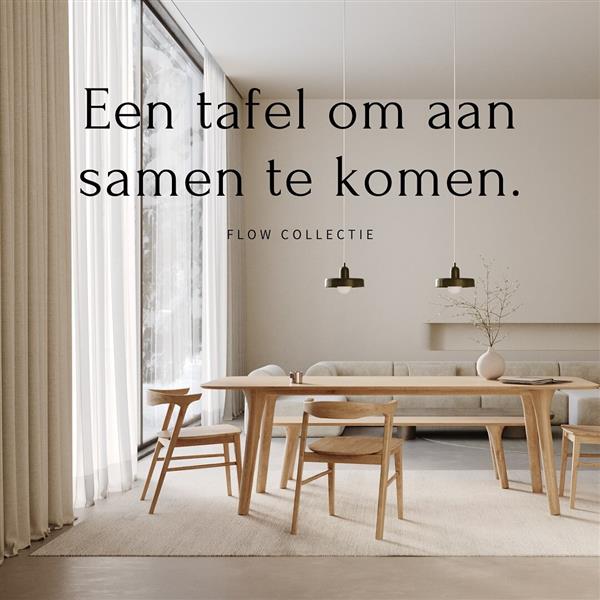 Grote foto eetkamertafel flow 220x100x75 naturel teak leverbaar vanaf week 20 huis en inrichting eettafels