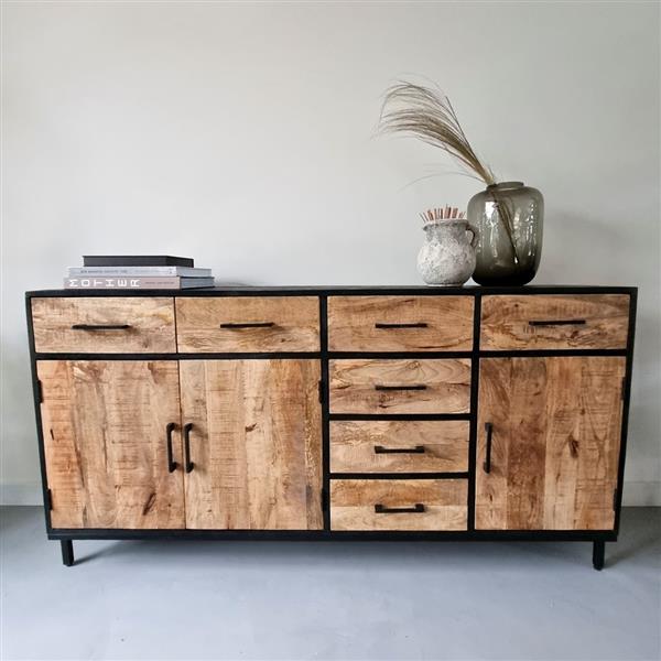 Grote foto dressoir sterre mangohout metaal 90x40x175 cm huis en inrichting eettafels