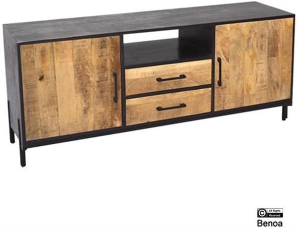 Grote foto tv meubel sterre mangohout metaal 50x40x145 cm huis en inrichting eettafels