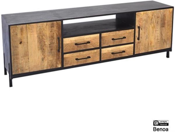 Grote foto tv meubel sterre mangohout metaal 50x40x175 cm huis en inrichting eettafels