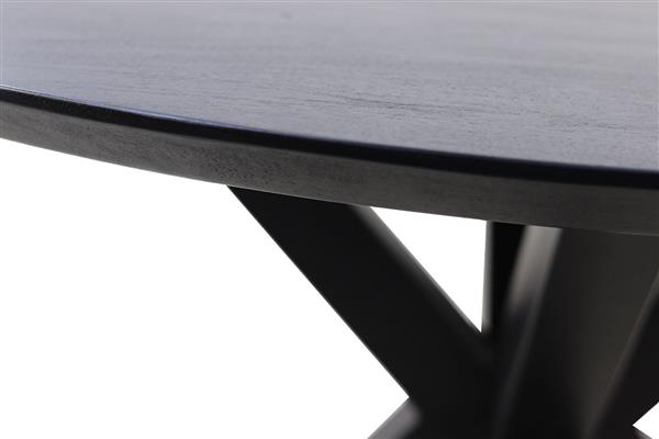 Grote foto eettafel zurich ovaal 240x110x76 cm zwart swiss edge acaciahout huis en inrichting eettafels