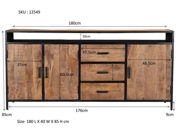 Grote foto dressoir sturdy 180x40x90 cm huis en inrichting eettafels