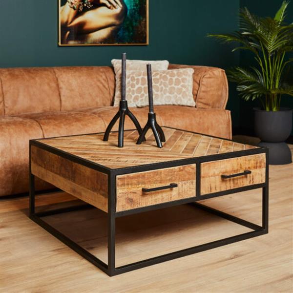 Grote foto salontafel arlington 80x80x40 cm visgraat patroon huis en inrichting eettafels