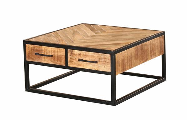 Grote foto salontafel arlington 80x80x40 cm visgraat patroon huis en inrichting eettafels