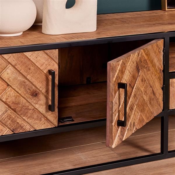 Grote foto tv meubel arlington 240x45x50 cm visgraat patroon huis en inrichting eettafels