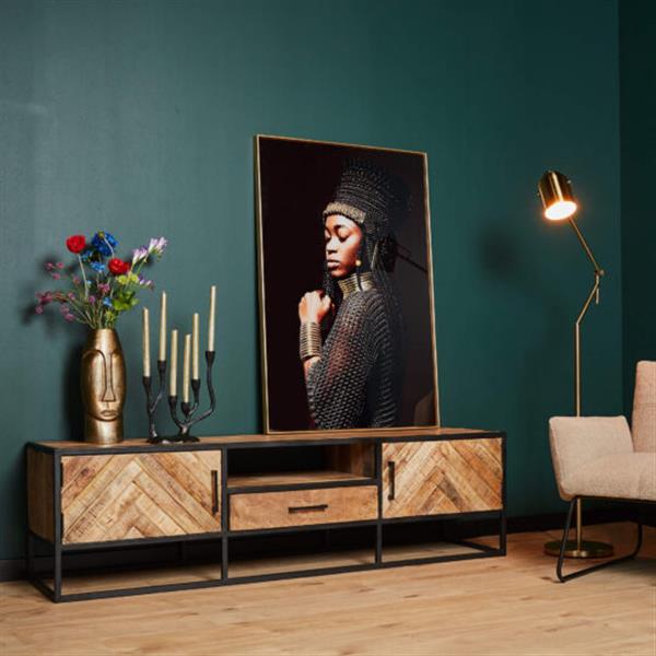 Grote foto tv meubel arlington 180x45x50 cm visgraat patroon huis en inrichting eettafels