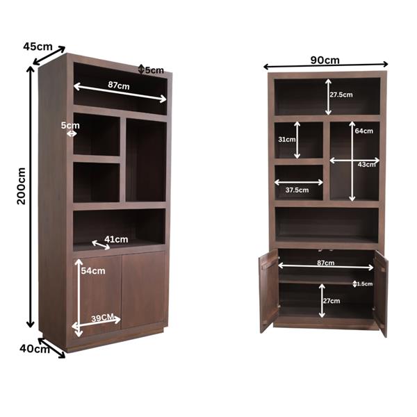 Grote foto vakkenkast brussel walnut 90 cm huis en inrichting eettafels