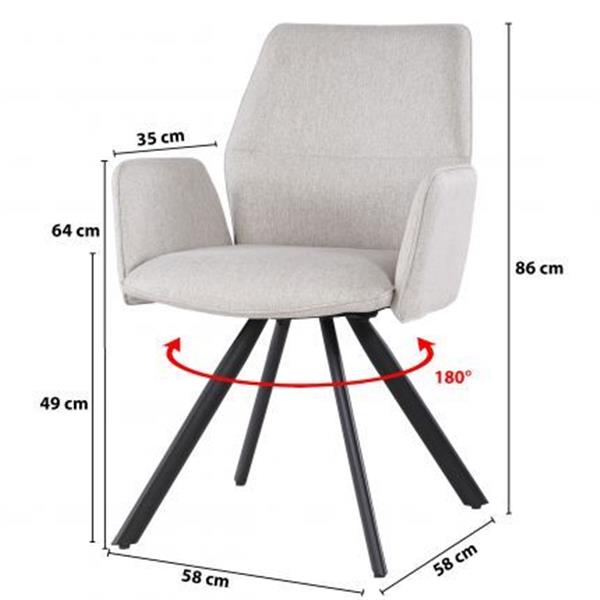 Grote foto eetkamerstoel diana beige draaibaar onderstel huis en inrichting stoelen
