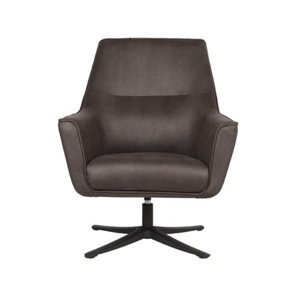 Grote foto fauteuil tod 76x75x90 cm antraciet microvezel zwart metaal 360 graden draaibaar huis en inrichting eettafels