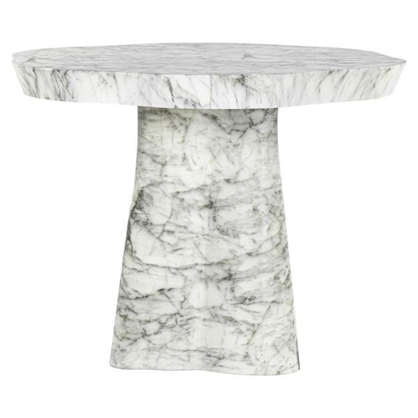 Grote foto eettafel rockyard faux wit marmer 100 cm indoor outdoor richmond interiors huis en inrichting eettafels