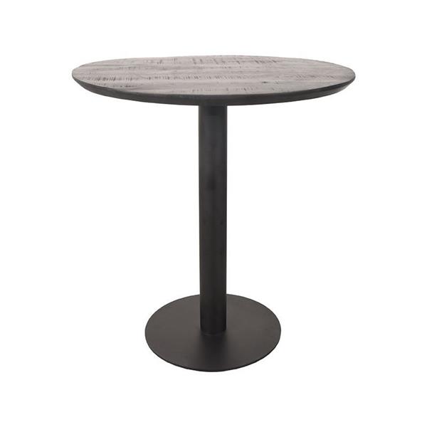 Grote foto restauranttafel bistro 70x70x74 cm zwart mangohout zwart metaal huis en inrichting eettafels