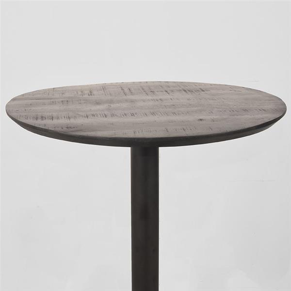 Grote foto restauranttafel bistro 70x70x74 cm zwart mangohout zwart metaal huis en inrichting eettafels