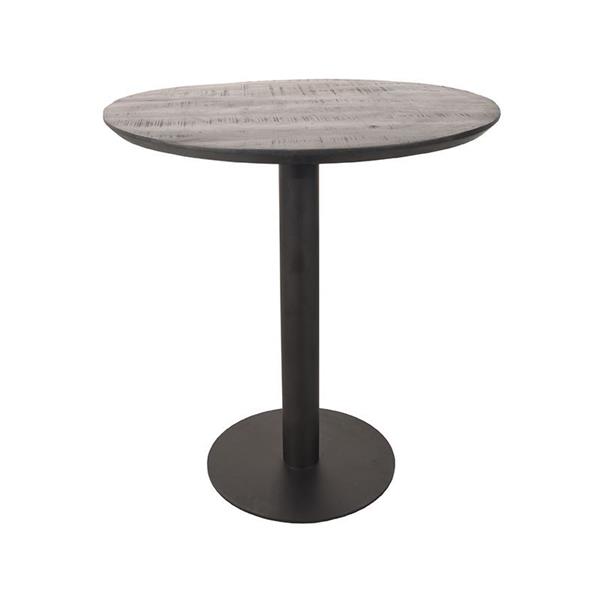 Grote foto restauranttafel bistro 70x70x74 cm zwart mangohout zwart metaal huis en inrichting eettafels
