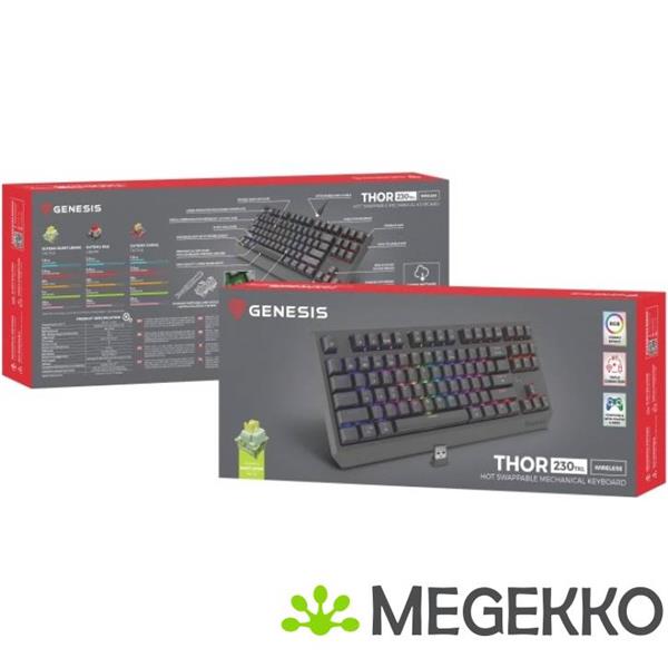 Grote foto genesis nkg 2108 thor 230 tkl gaming toetsenbord usb rf wireless bluetooth in zwart computers en software toetsenborden